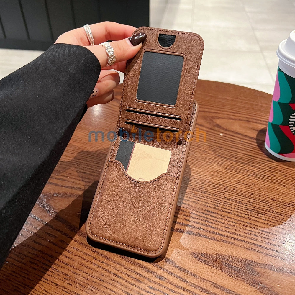 Card Bag Slot Stand Holder PU Leather Phone Case - Samsung S24 Ultra
