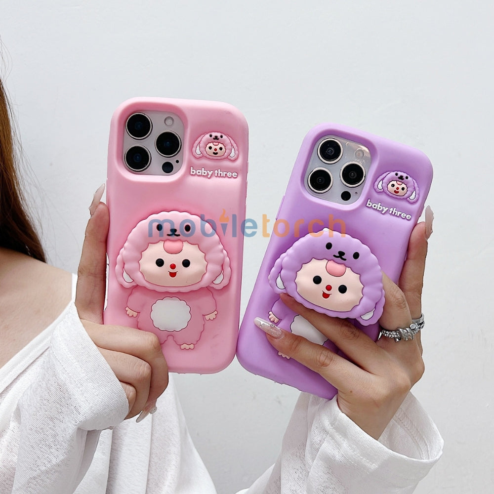Cartoon Baby Holder Silicone Phone Case | Mobile Cover - iPhone 15 Pro Max
