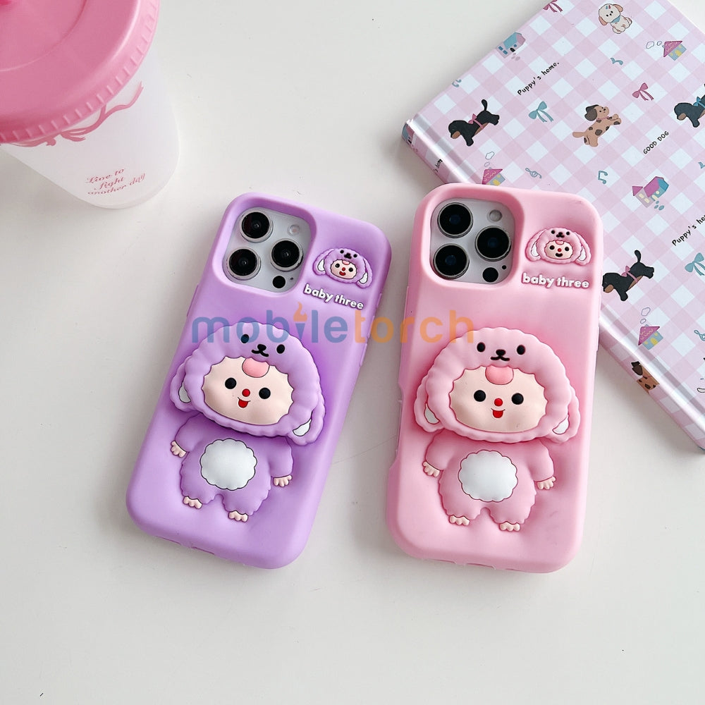 Cartoon Baby Holder Silicone Phone Case | Mobile Cover - iPhone 15 Pro Max