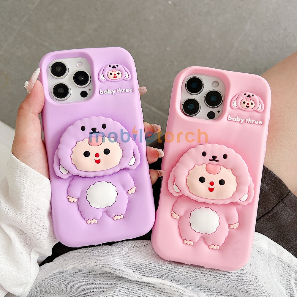 Cartoon Baby Holder Silicone Phone Case | Mobile Cover - iPhone 15 Pro Max