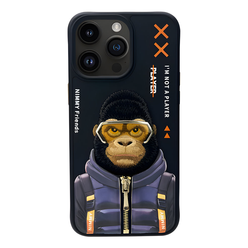 Nimmy Pet 3D Embroidery Leather PC (Hard) Phone Case - iPhone 15 Pro