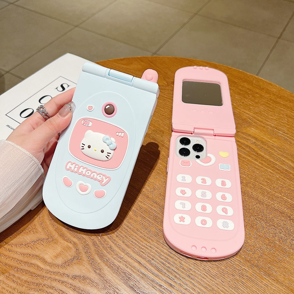 Cat Flip Mirror Anti-Slip Scratch Resistant TPU (Soft) Phone Case - iPhone 14 Pro