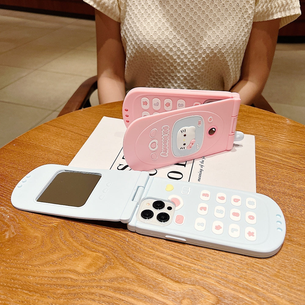 Cat Flip Mirror Anti-Slip Scratch Resistant TPU (Soft) Phone Case - iPhone 14 Pro