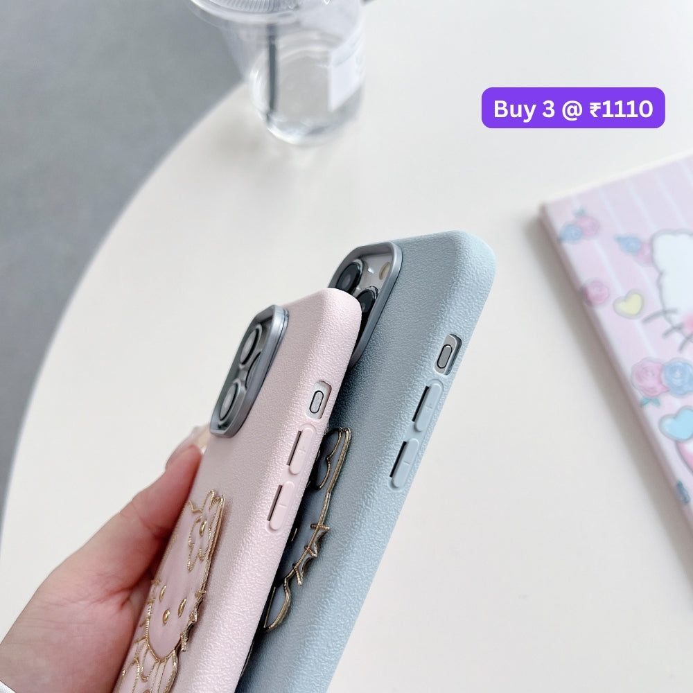 Cat Fur Ball Charm PU Leather Phone Case | Mobile Cover - Samsung A56