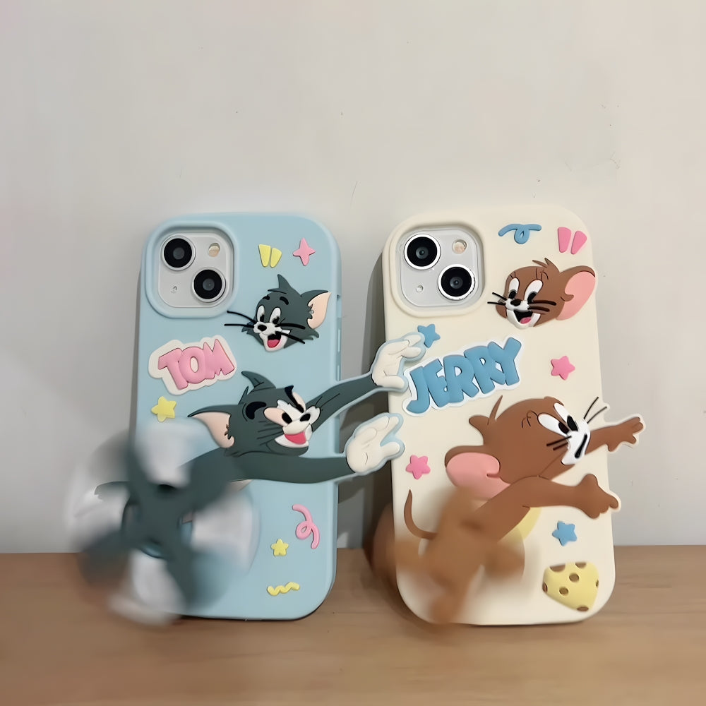Silicone Soft 3D Running Cartoon Phone Case - iPhone 15 Pro