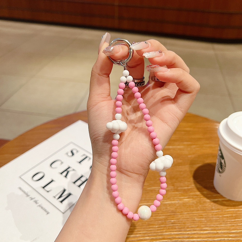 Cloud Pattern Hanging String Bead Phone Charm | Handbag Charm | Bracelet