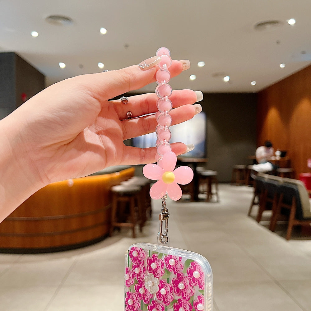 Colorful Beadde Flower Rope Phone Charm | Bracelet | Keychain | Handbag Charm