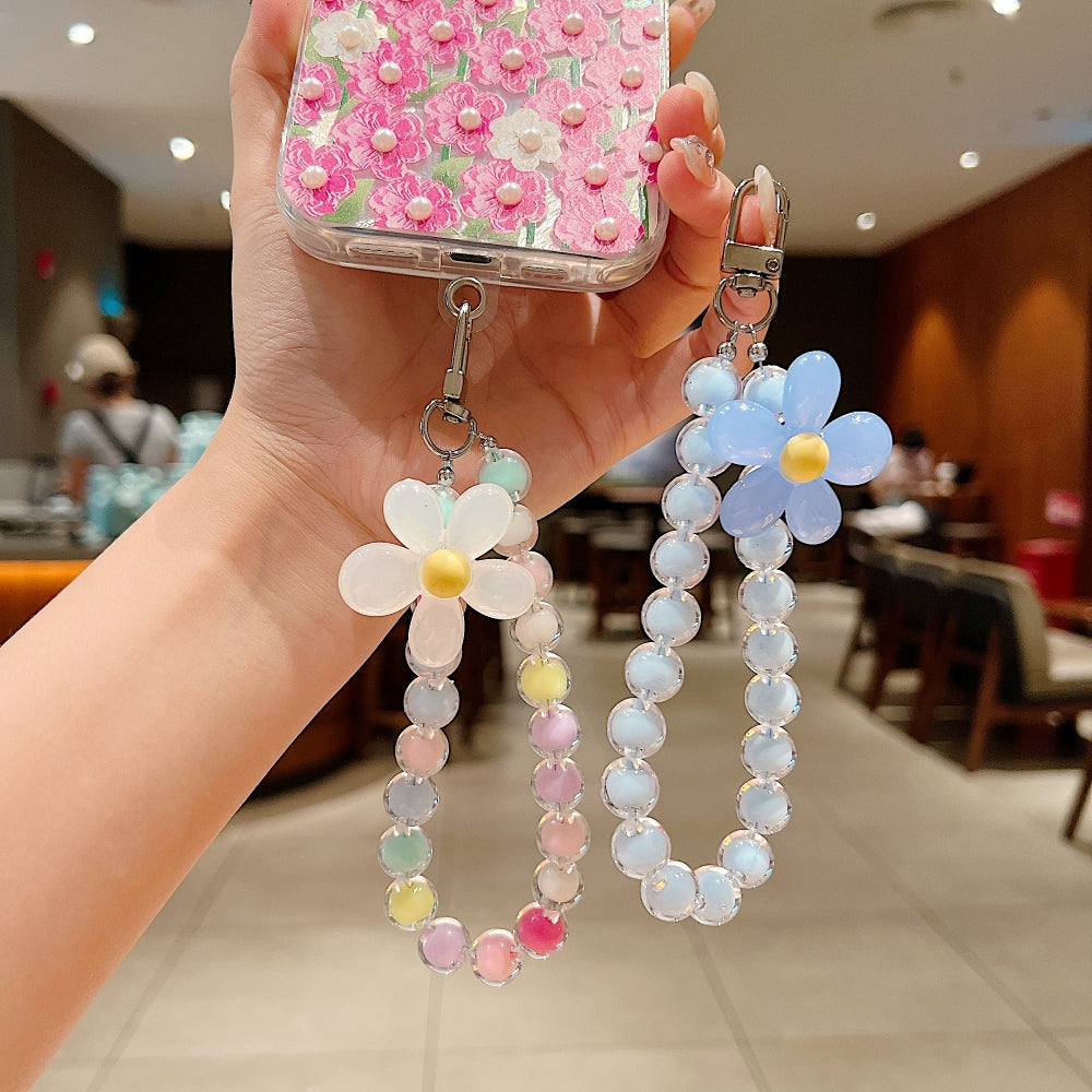 Colorful Beadde Flower Rope Phone Charm | Bracelet | Keychain | Handbag Charm