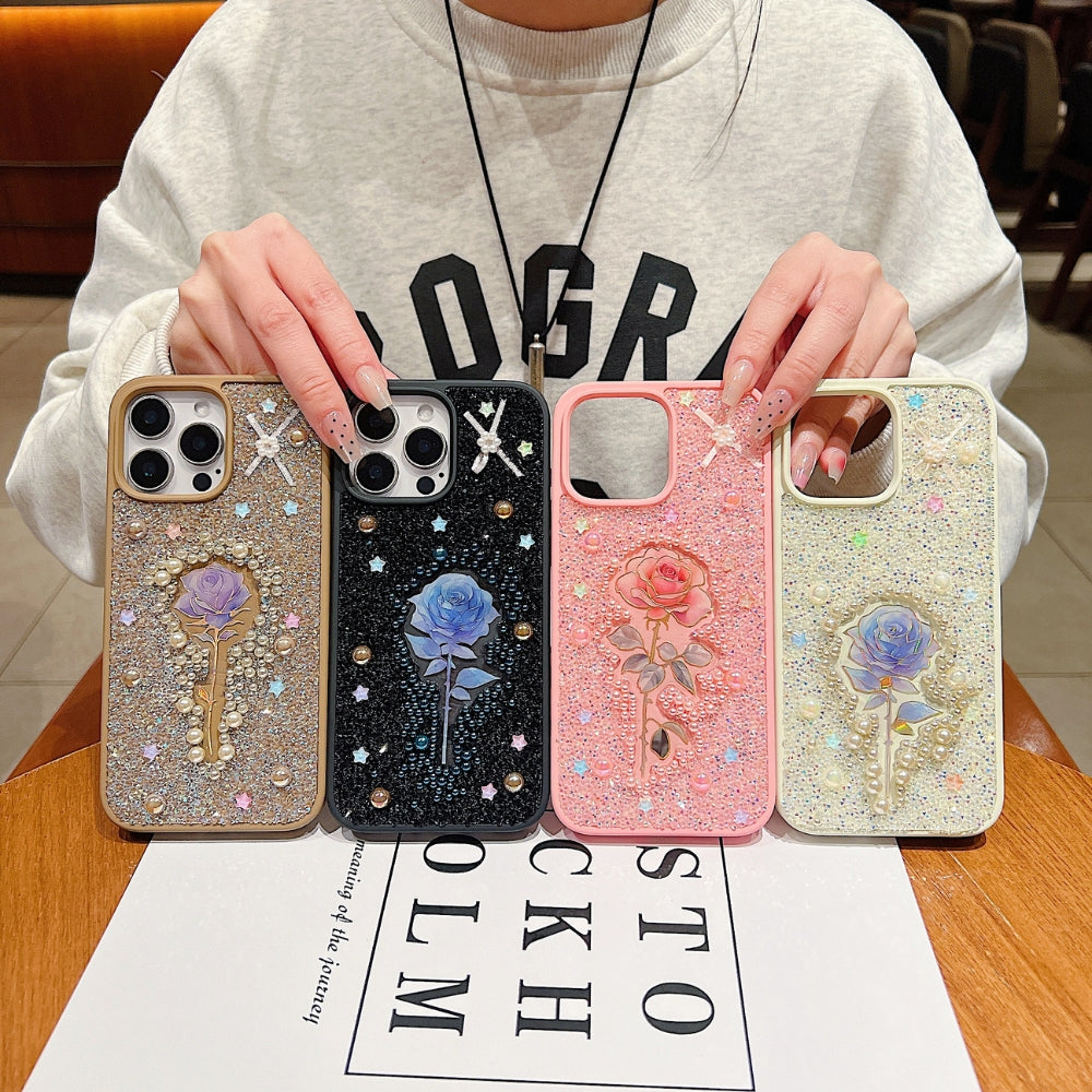 Colorful Rose Bling Studded Diamond Phone Case