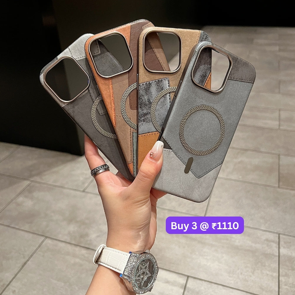Colorful Pattern PU Leather Magnetic Charging Phone Case | Mobile Cover - iPhone 13