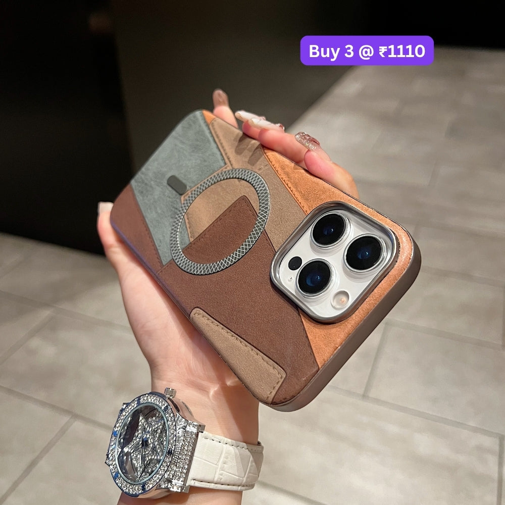 Colorful Pattern PU Leather Magnetic Charging Phone Case | Mobile Cover - iPhone 13