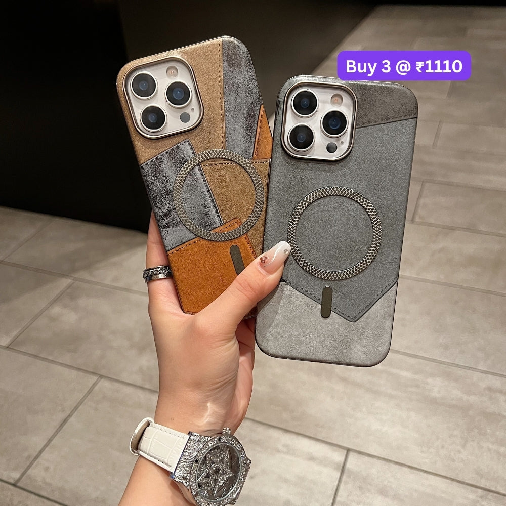 Colorful Pattern PU Leather Magnetic Charging Phone Case | Mobile Cover - iPhone 13