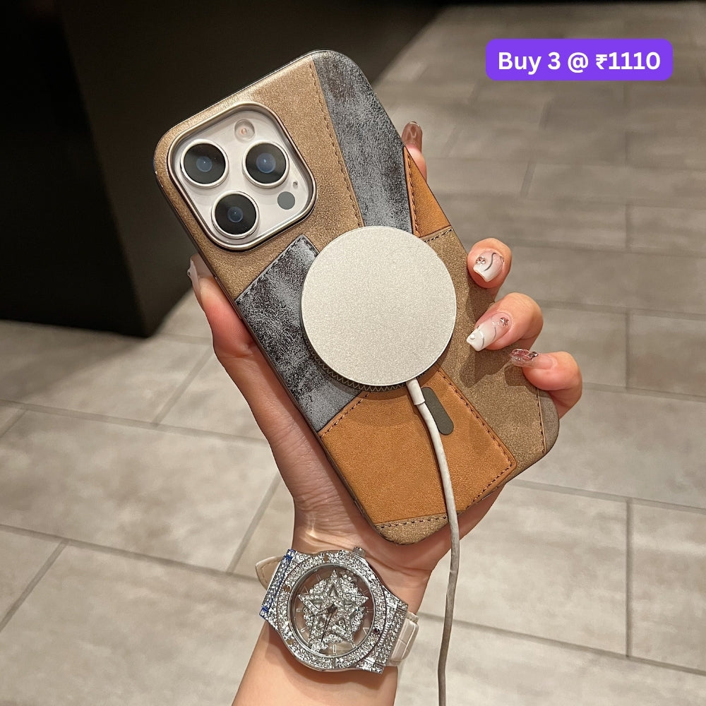 Colorful Pattern PU Leather Magnetic Charging Phone Case | Mobile Cover - iPhone 13