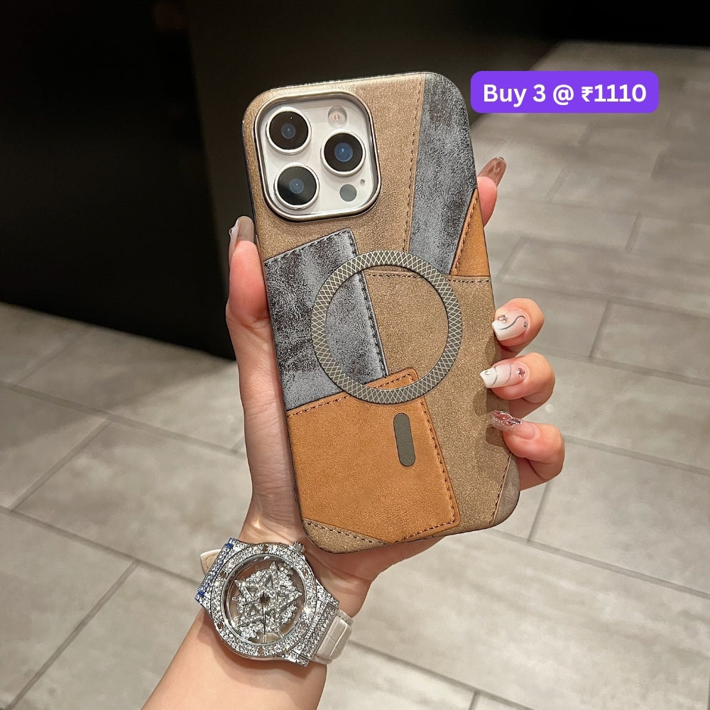 Colorful Pattern PU Leather Magnetic Charging Phone Case | Mobile Cover - iPhone 13