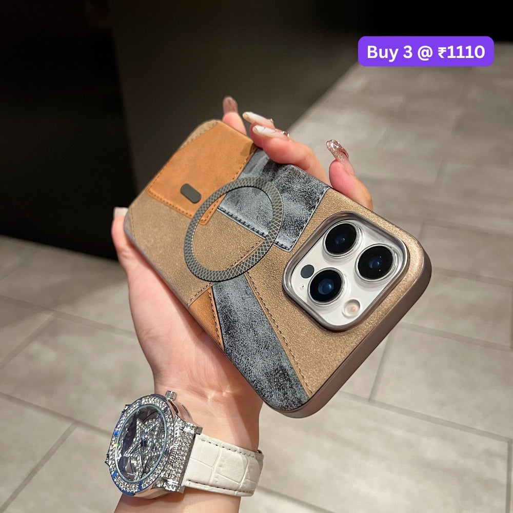 Colorful Pattern PU Leather Magnetic Charging Phone Case | Mobile Cover - iPhone 13