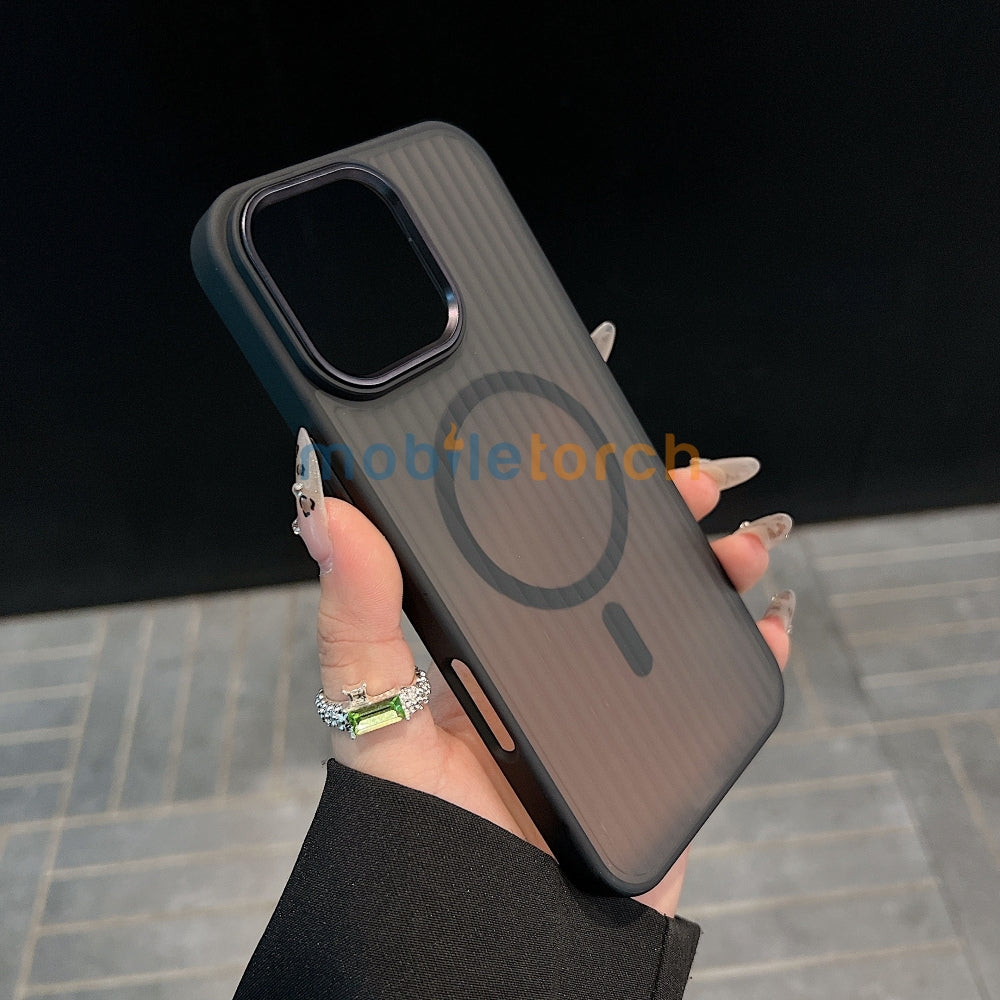 Corrugated Pattern Magnetic Wireless Charge Phone Case - Samsung S24 Ultra