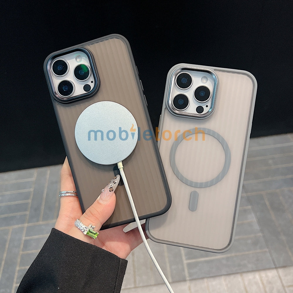 Corrugated Pattern Magnetic Wireless Charge Phone Case - Samsung S24 Ultra