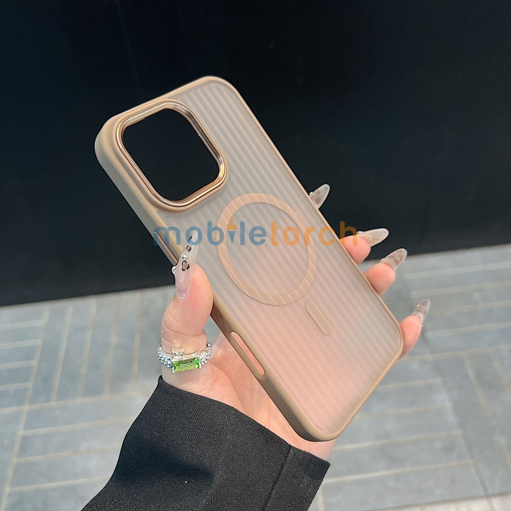 Corrugated Pattern Magnetic Wireless Charge Phone Case - Samsung S24 Ultra