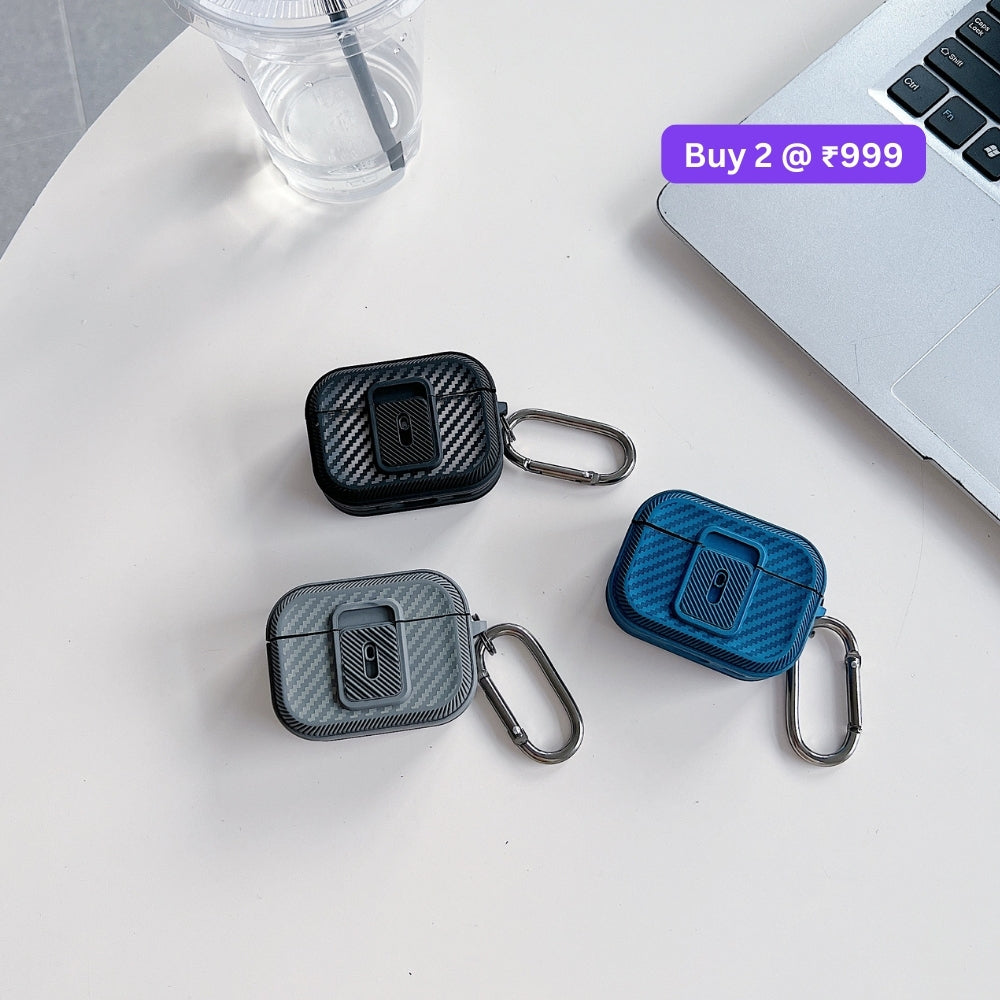 Creative Rugged Portable PC (Hard) Airpod Case with Keychain Hook for Airpod Pro 2