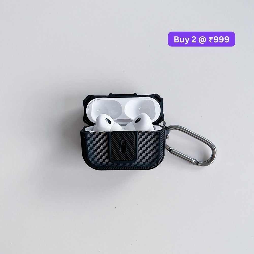 Creative Rugged Portable PC (Hard) Airpod Case with Keychain Hook for Airpod Pro 2
