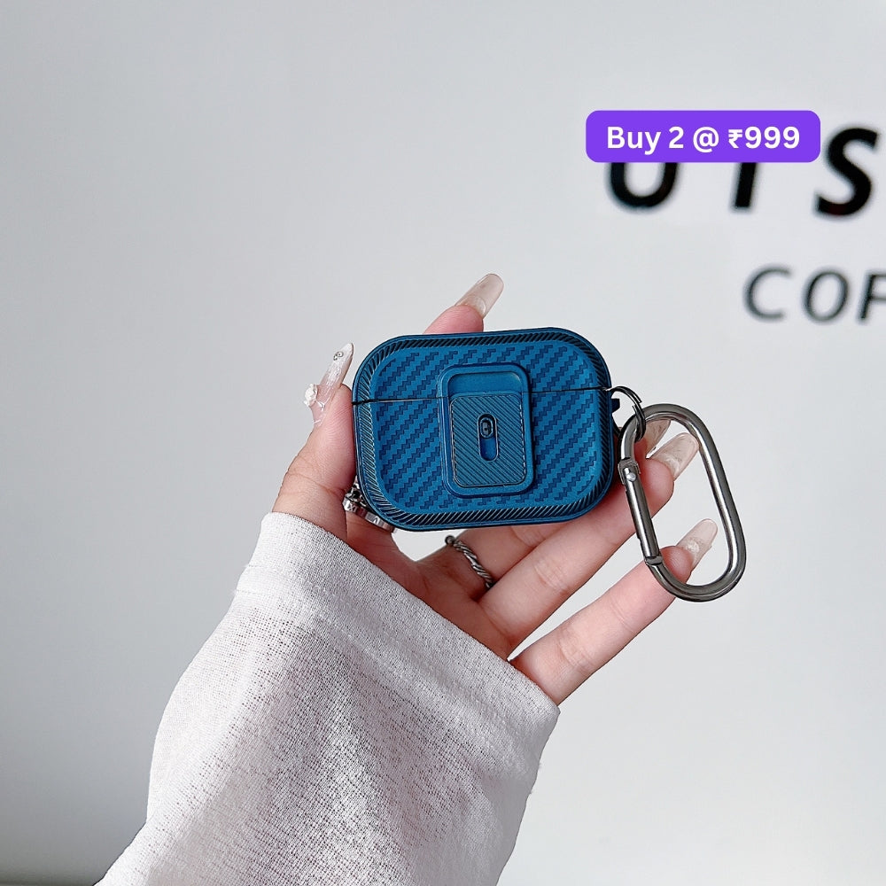 Creative Rugged Portable PC (Hard) Airpod Case with Keychain Hook for Airpod Pro 2