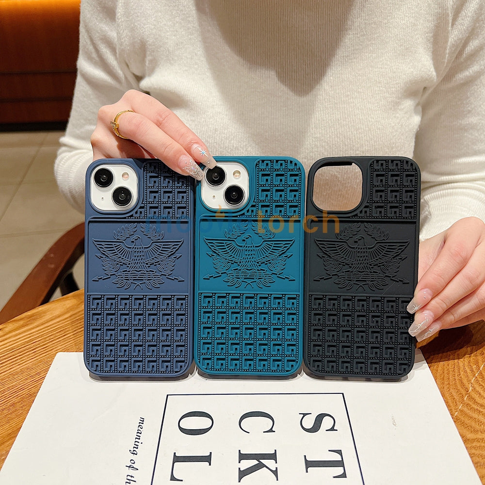 Creative Eagle Embossed Shockproof TPU (Soft) Phone Case - iPhone 15 Pro Max
