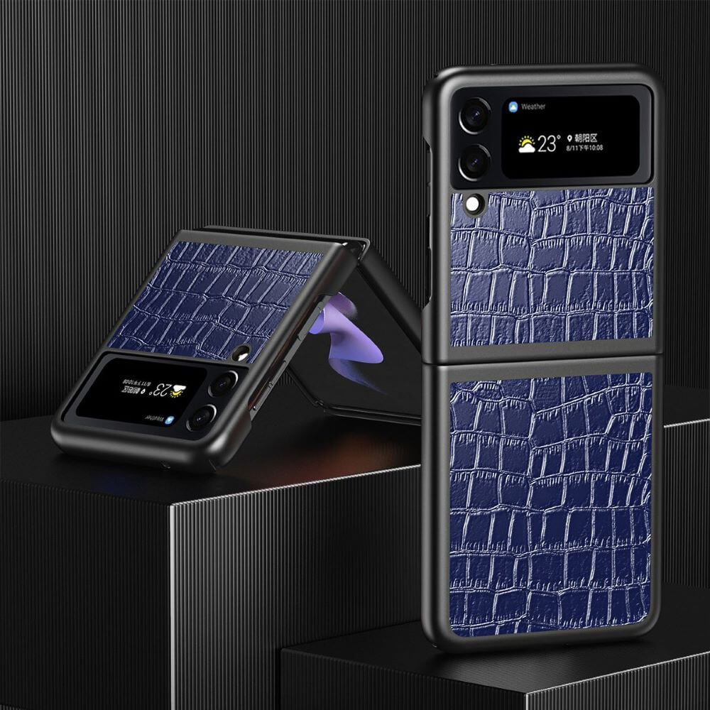 Premium Luxury Crocodile Pattern Leather Phone Case - Samsung Z Flip 4