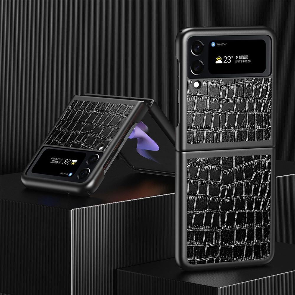 Premium Luxury Crocodile Pattern Leather Phone Case - Samsung Z Fold 4