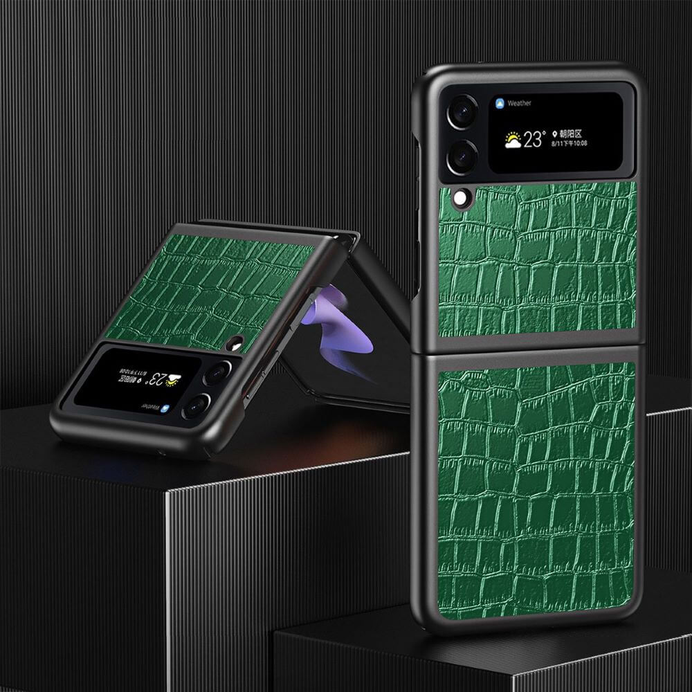 Premium Luxury Crocodile Pattern Leather Phone Case - Samsung Z Fold 4
