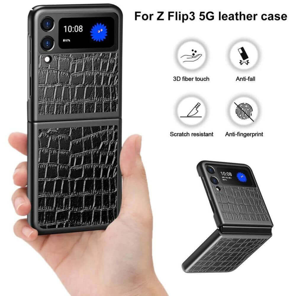 Premium Luxury Crocodile Pattern Leather Phone Case - Samsung Z Fold 4