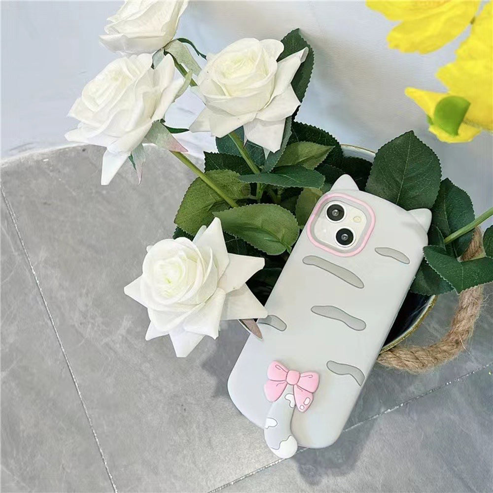 Cute Little Cat Phone Case with A Rotated Tail