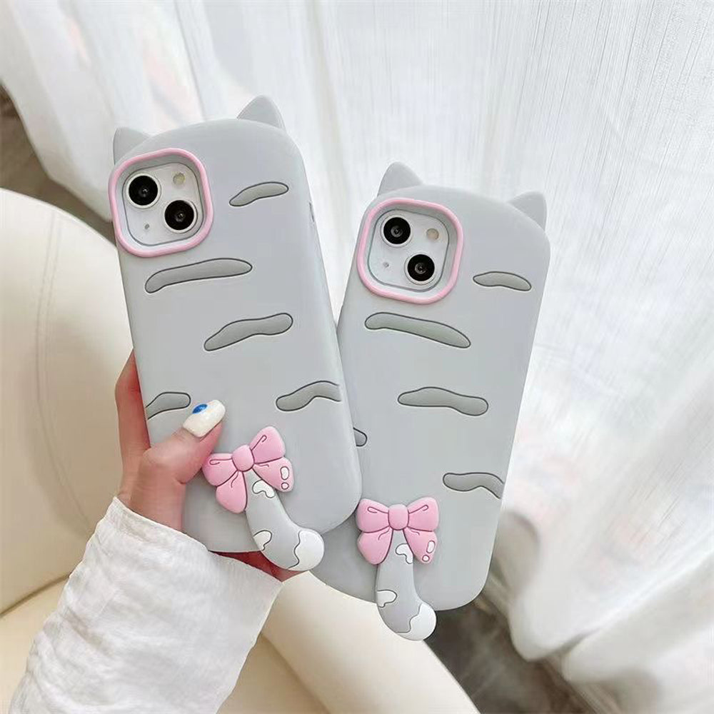 Cute Little Cat Phone Case with A Rotated Tail