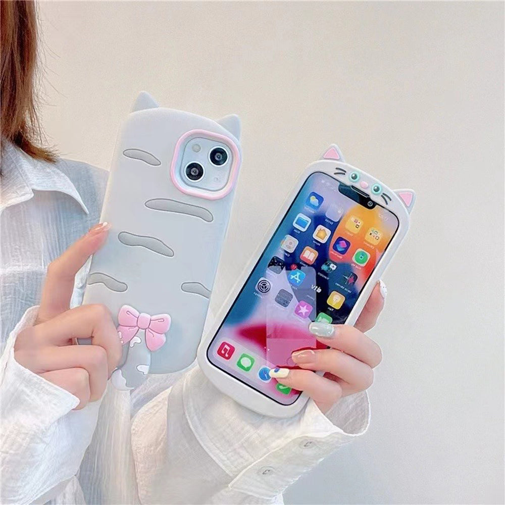 Cute Little Cat Phone Case with A Rotated Tail