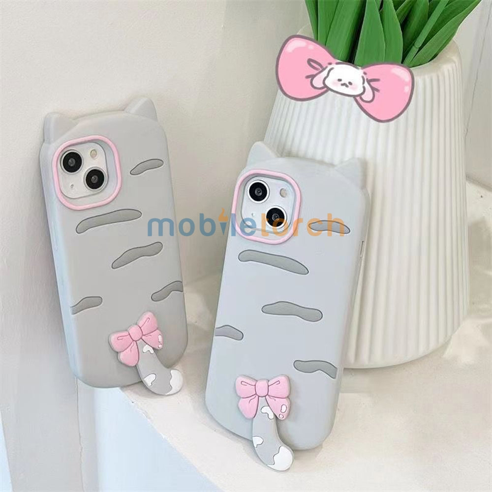 Cute Little Cat Phone Case with A Rotated Tail - iPhone 14 Pro