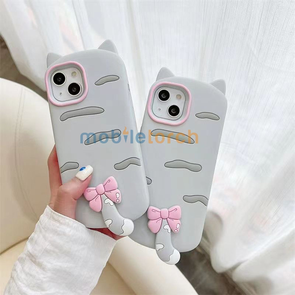 Cute Little Cat Phone Case with A Rotated Tail - iPhone 14 Pro