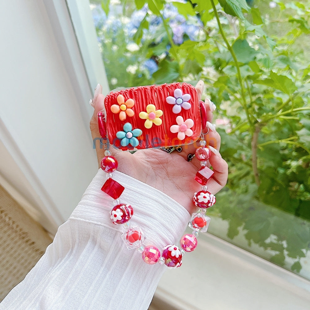 Cute Mini Cartoon Toy Flip Mirror Universal Stand with Crystal Bracelet