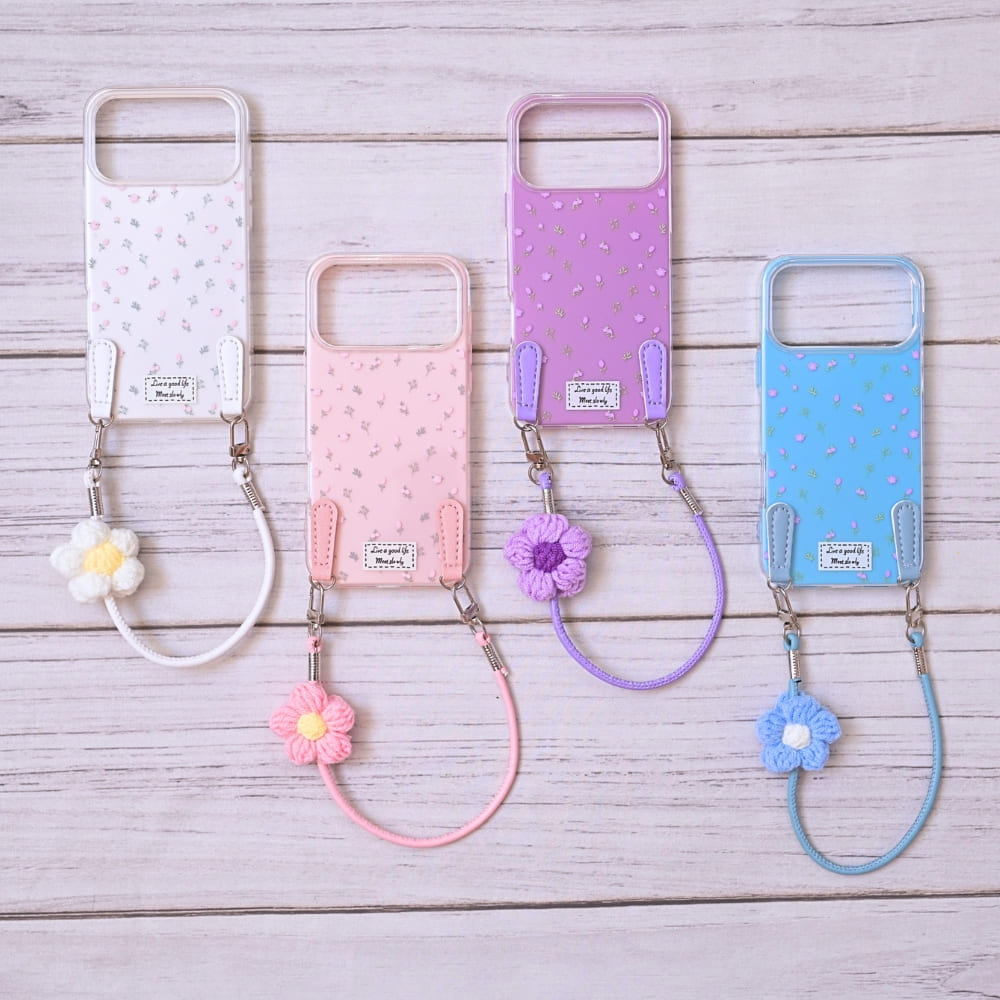 Daisy Charm Lanyard Phone Case