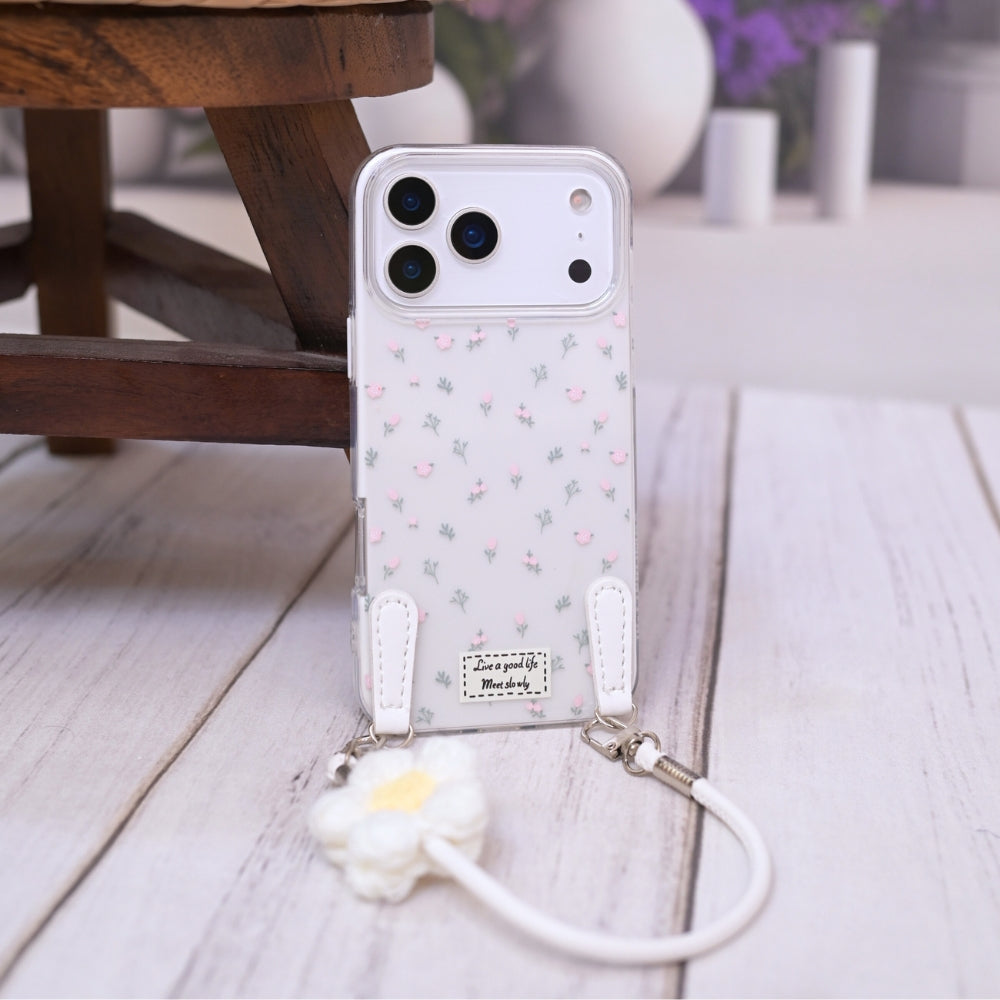 Daisy Charm Lanyard Phone Case