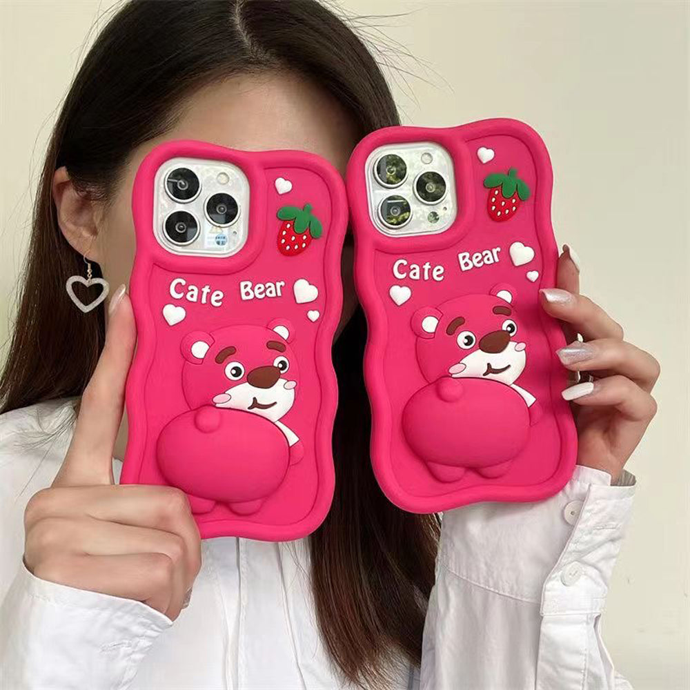 Decompression Pinch Silicone Soft Shell Cartoon Case - iPhone 15