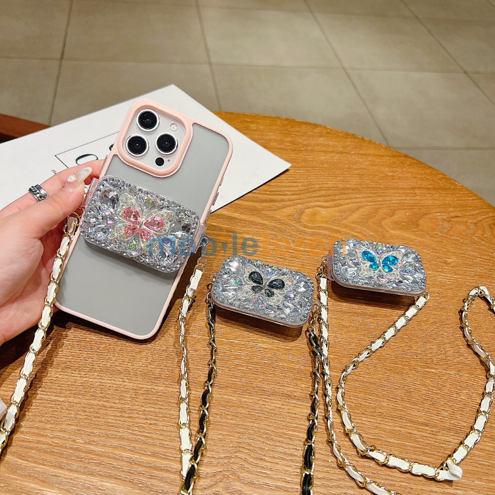 Diamond Butterfly Pattern Universal Stand with Crystal Bracelet