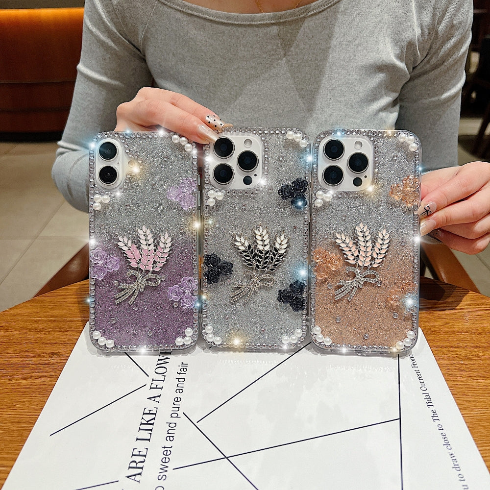 Diamond Leaves Handmade Bling Phone Case