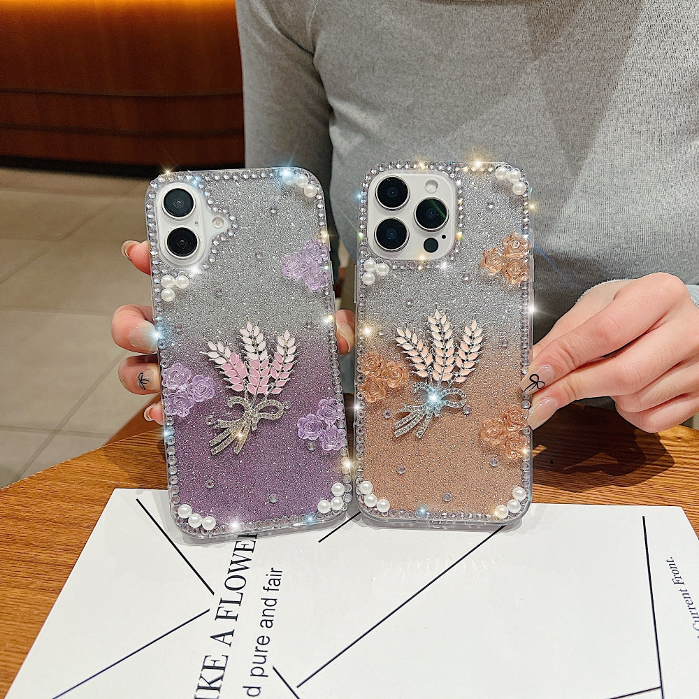 Diamond Leaves Handmade Bling Phone Case