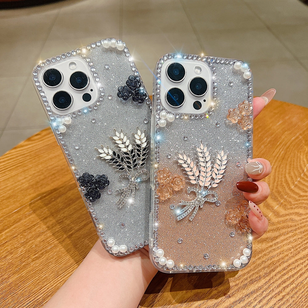Diamond Leaves Handmade Bling Phone Case