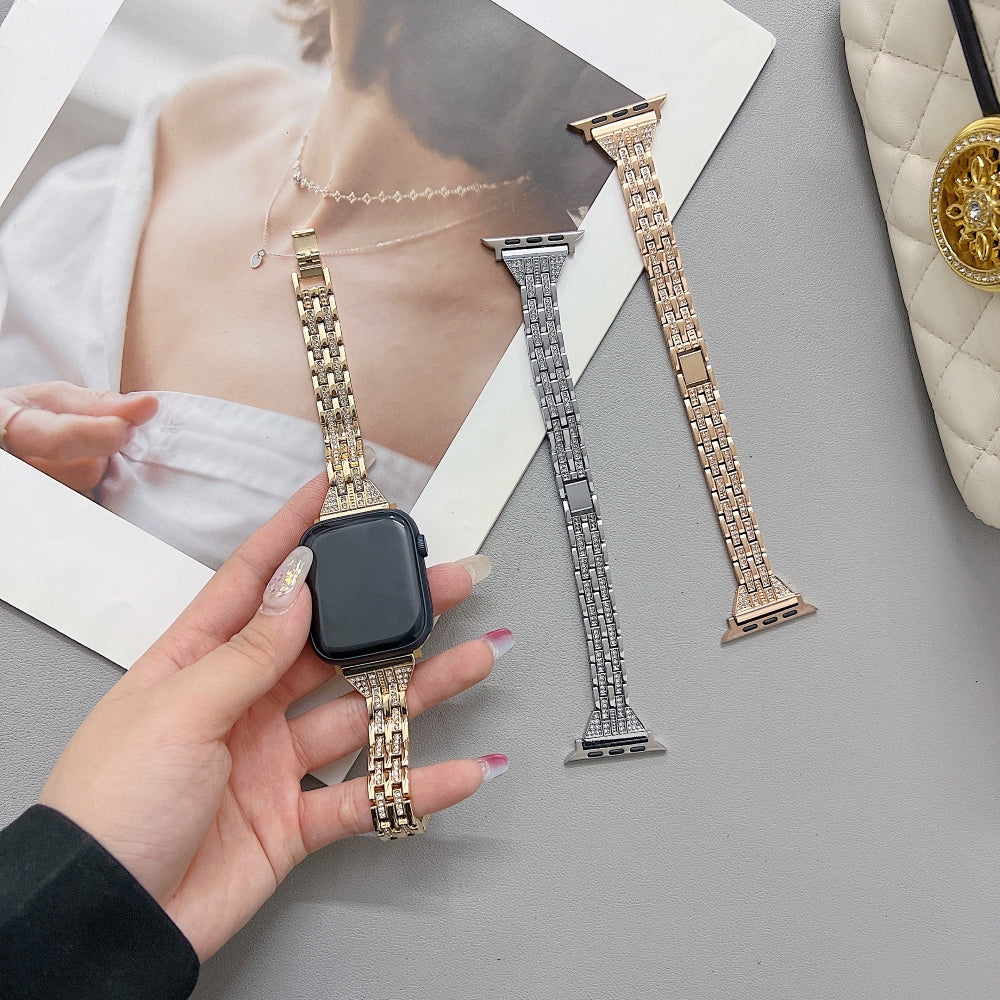 Stainless Steel Link Bracelet Smartwatch Belt for Women Smartwatch B