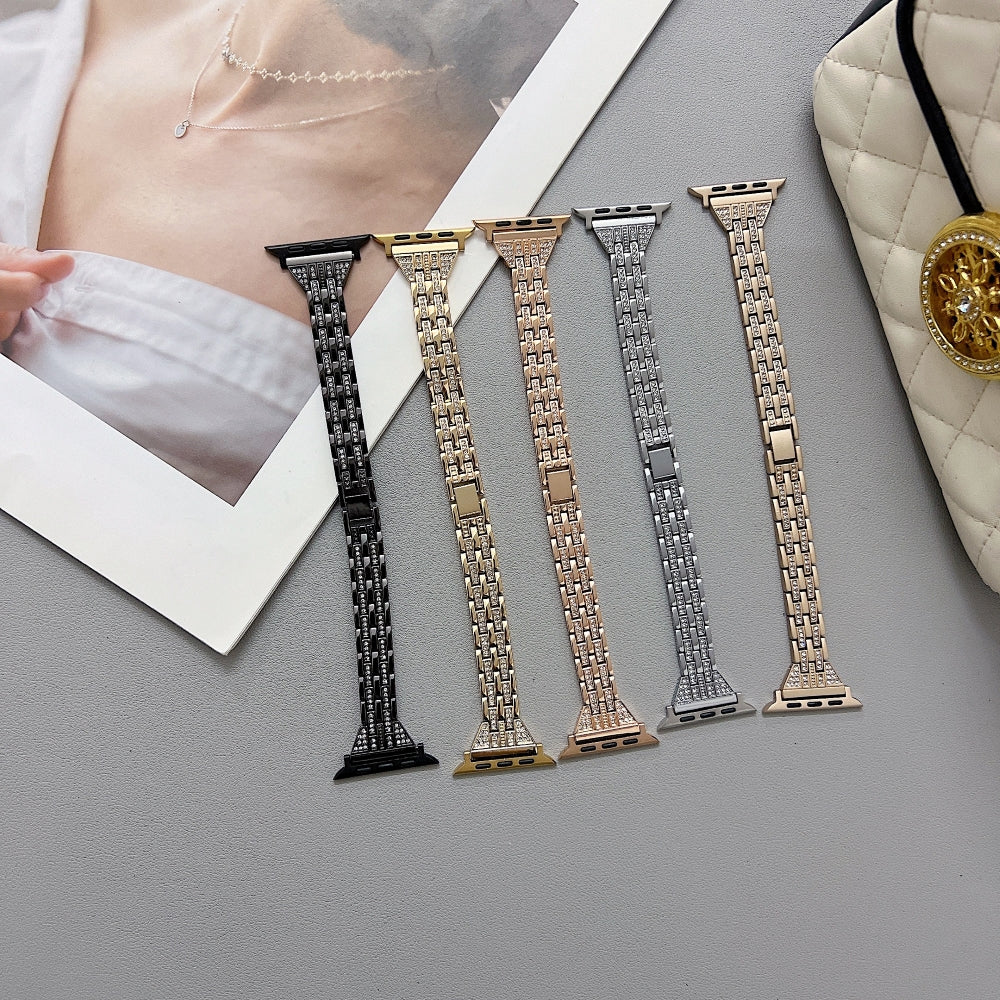 Stainless Steel Link Bracelet Smartwatch Belt for Women | Smartwatch Band for iWatch Series 9/8/7/6/5/4/3/2/1/Ultra 2/Ultra SE/SE 2