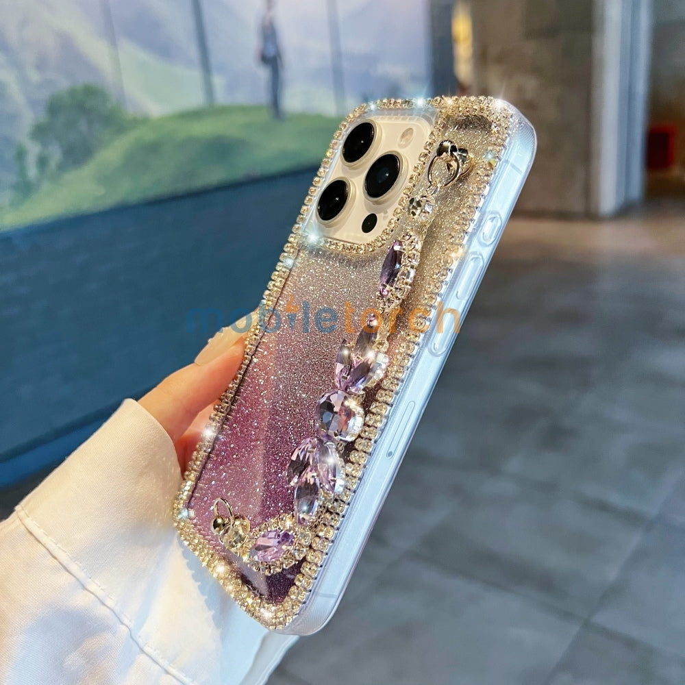 Diamond Bracelet Chain Glitter Plated TPU (Soft) Phone Case - iPhone 13 Pro Max