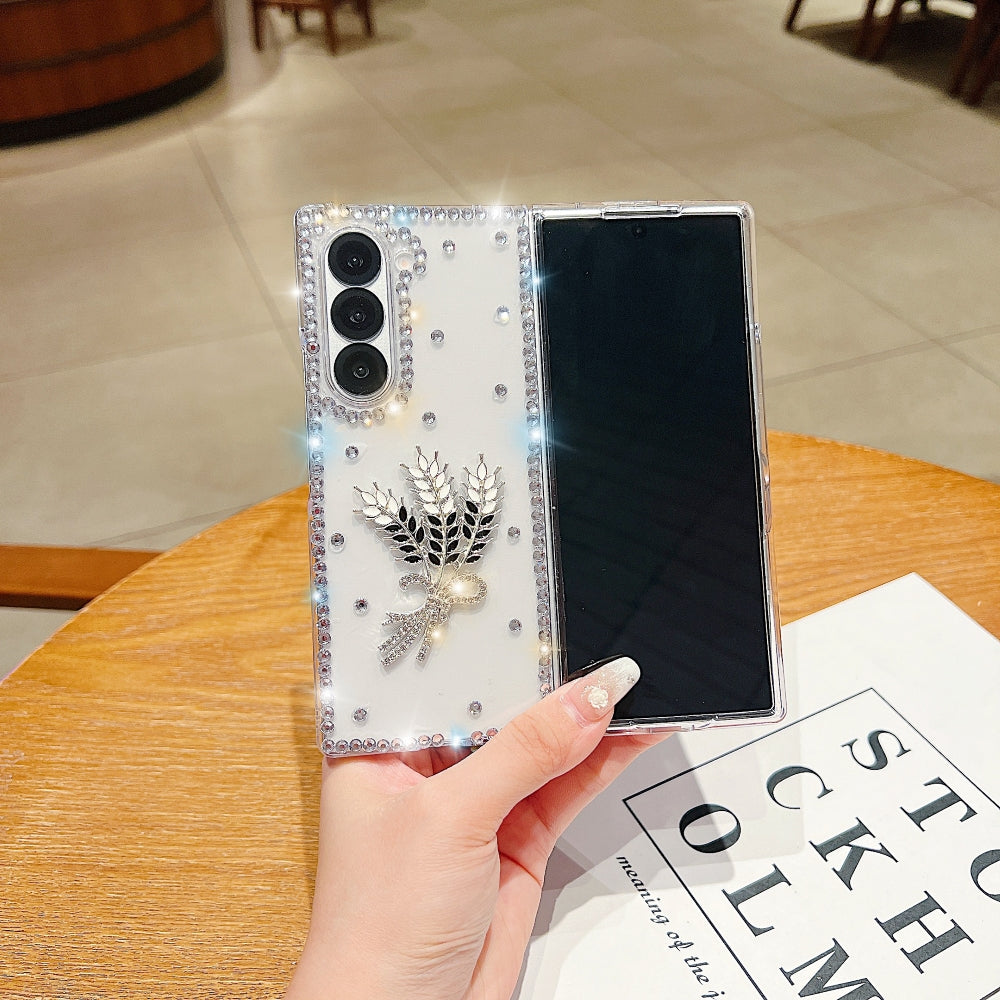 Diamond Leaves TPU (Soft) Handmade Bling Phone Case - Samsung Z Fold 5