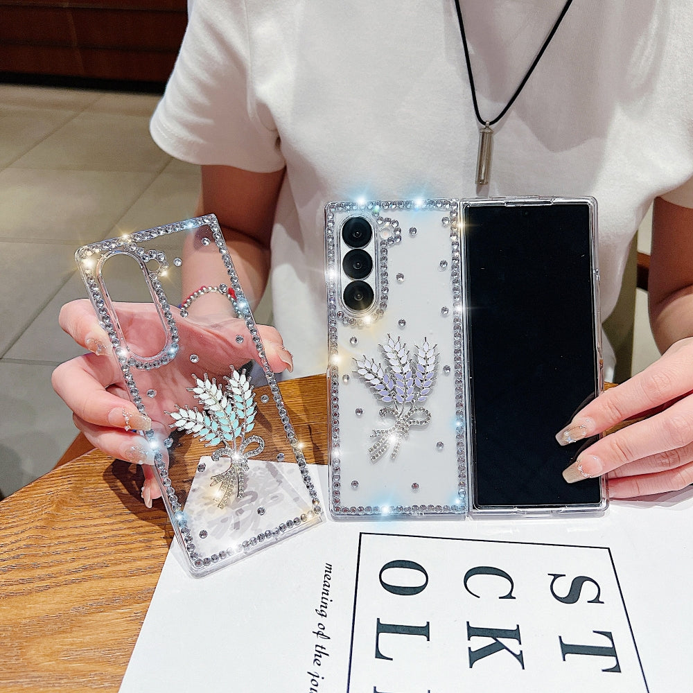 Diamond Leaves TPU (Soft) Handmade Bling Phone Case - Samsung Z Fold 5