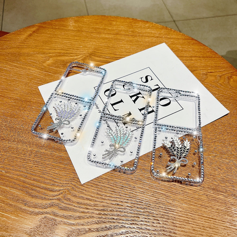 Diamond Leaves TPU (Soft) Handmade Bling Phone Case - Samsung Z Flip 5