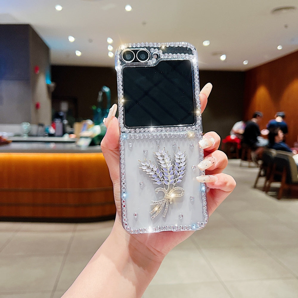 Diamond Leaves TPU (Soft) Handmade Bling Phone Case - Samsung Z Flip 5